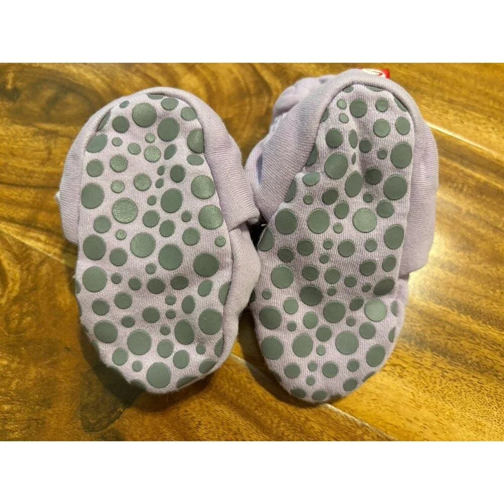 Zutano Cotton Gripper Booties, Purple, Size 12 M